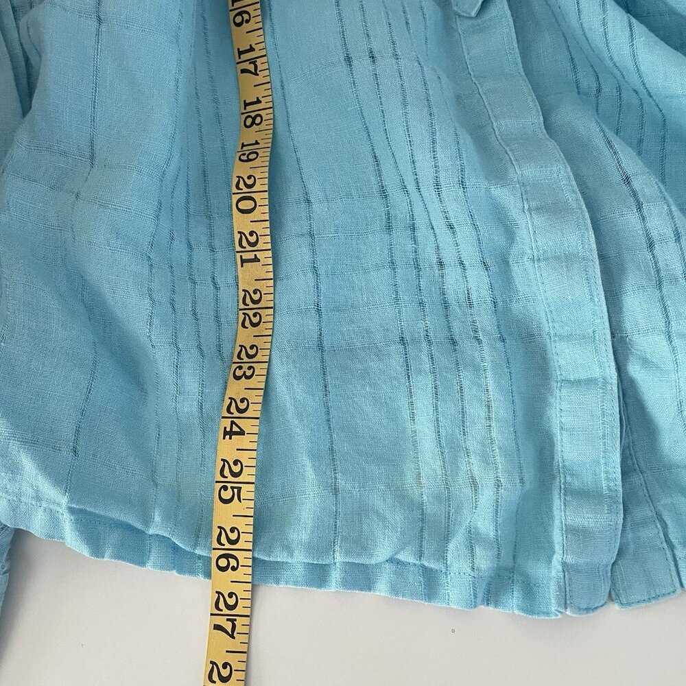 JM Collection Womens Linen Button Up Top Size 14 Lagenlook Beach Travel Summer - Picture 9 of 11